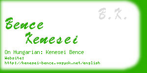 bence kenesei business card